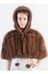 Mink fur shawl with hood